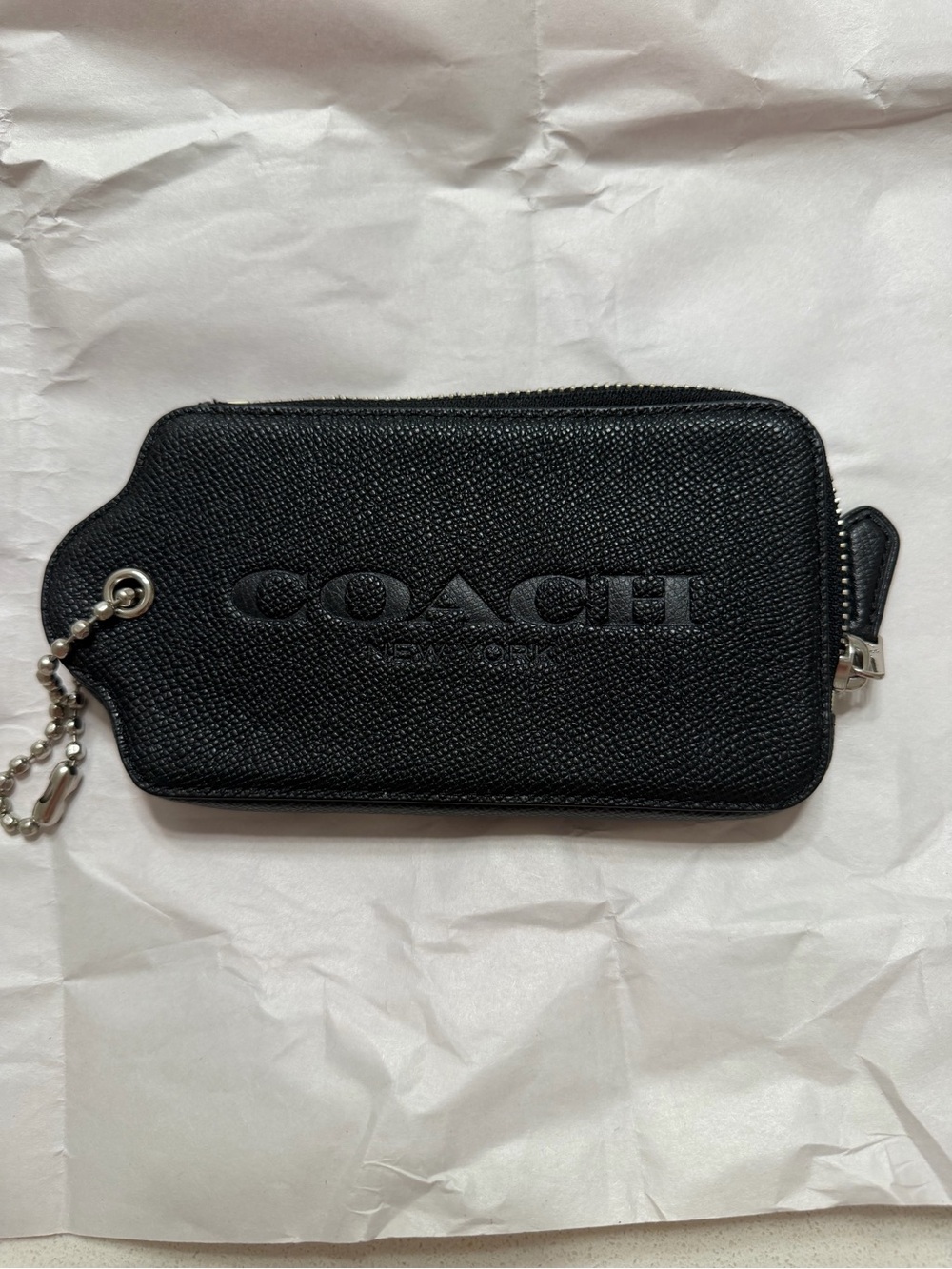 Coach XL Hang Tag Zip Wallet Pouch